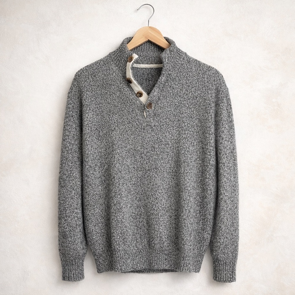 Izod Men's Gray Mock neck Sweater